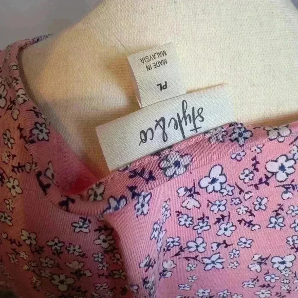 NWT- Style & Co  Antique Peach with Flora Design Summer Dress (Size PL) - Picture 5 of 5